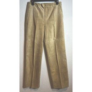 Women's August Silk Logic Tan Genuine Suede Pants Sz 6 Bootcut Vintage 90s Y2K